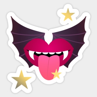 Vampire Kisses the Night Sticker